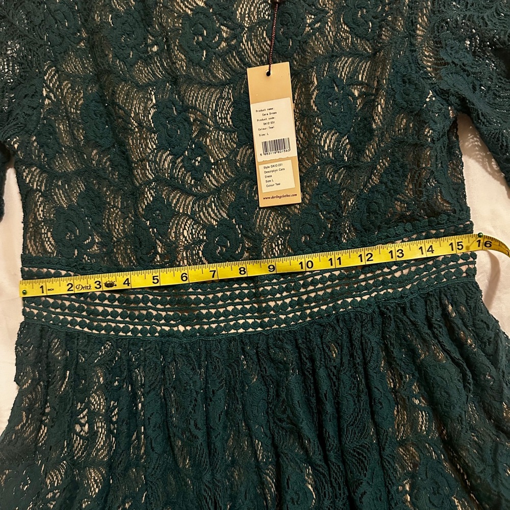 Darling Teal Lace Dress - Picture 4 of 7
